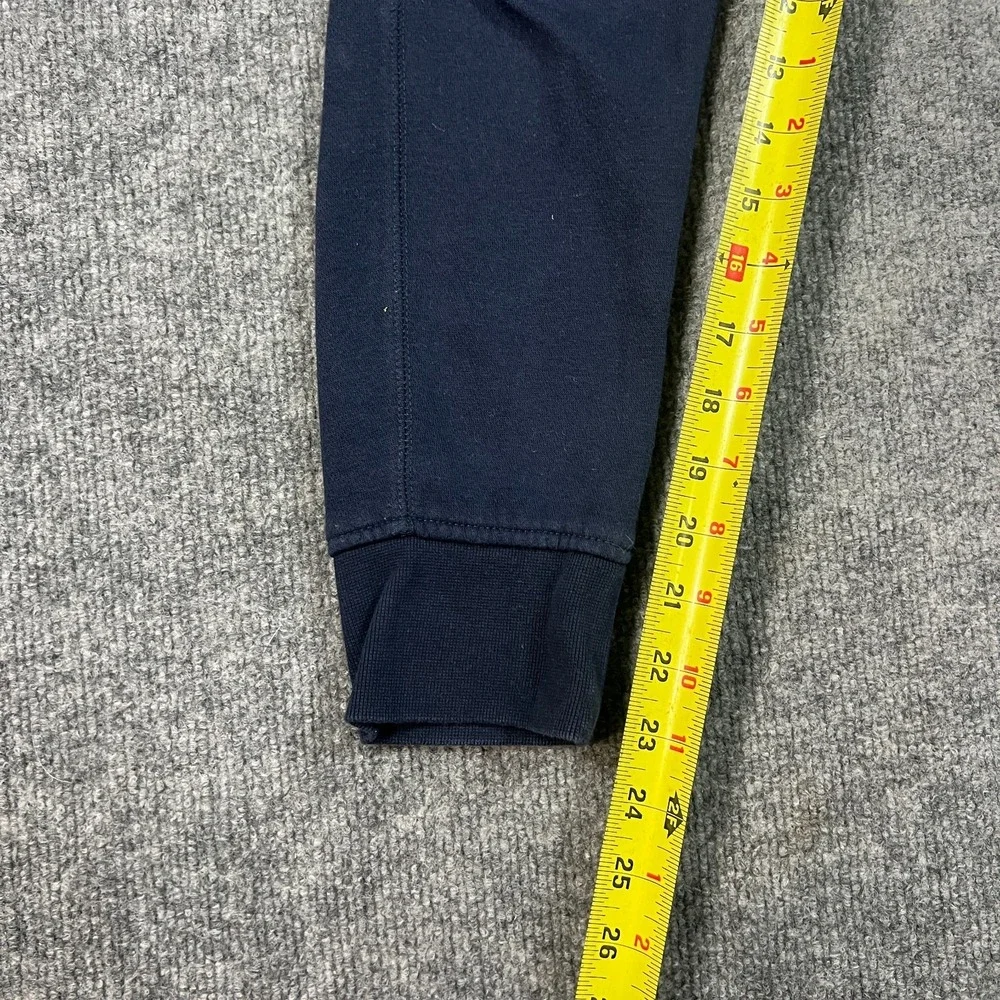 Gap Sweatpants Boys Medium Navy Blue Fleece‎ Lined Logo Tapered Leg Drawstring